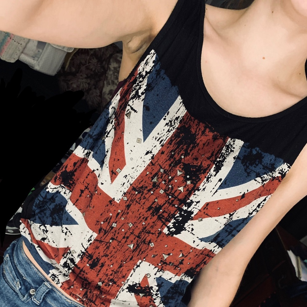 🌺 .•SALE•. British Flag Tank Top
